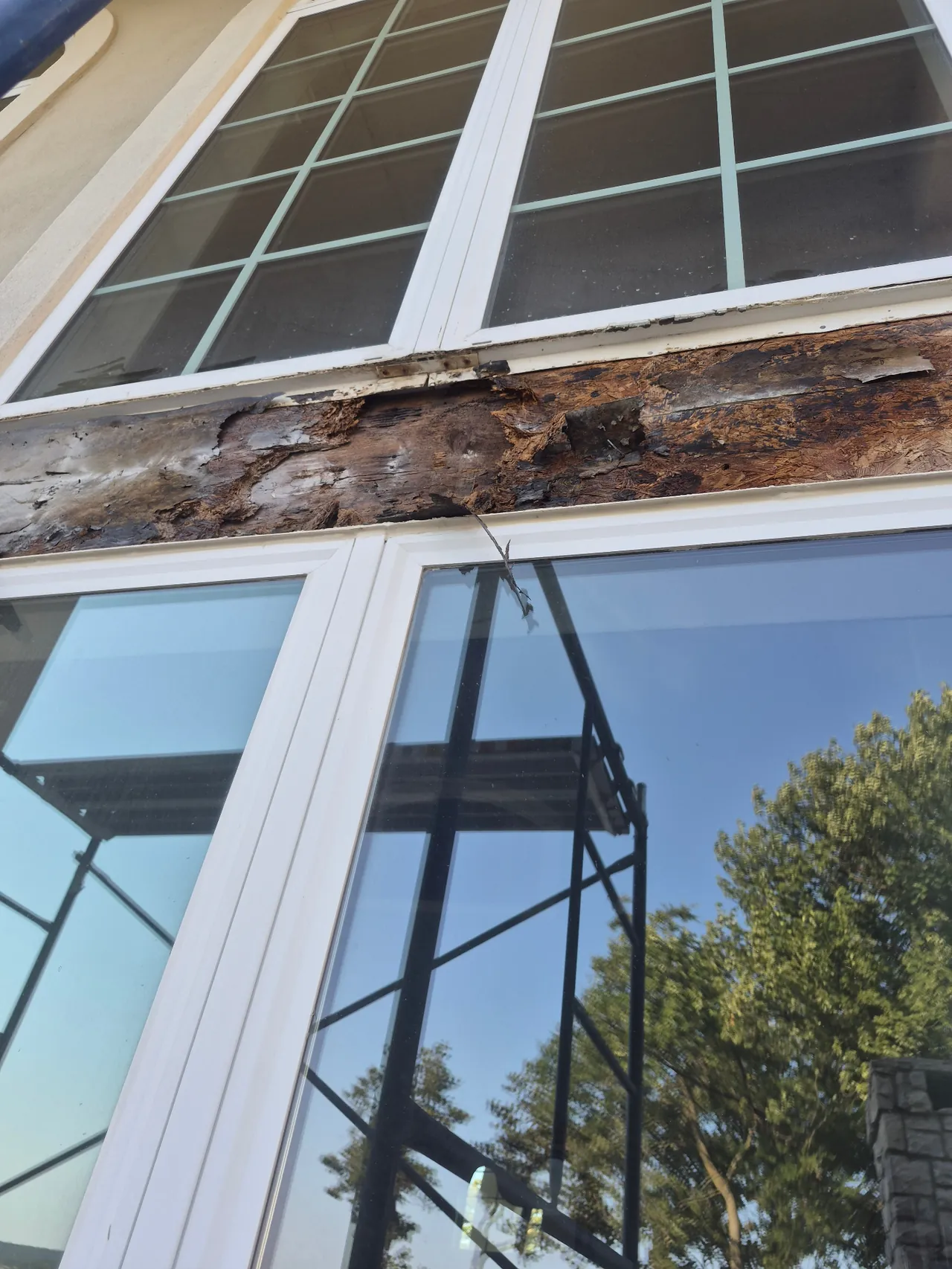 Leak Damage at Window Mullion — Before — Grand Lake, OK