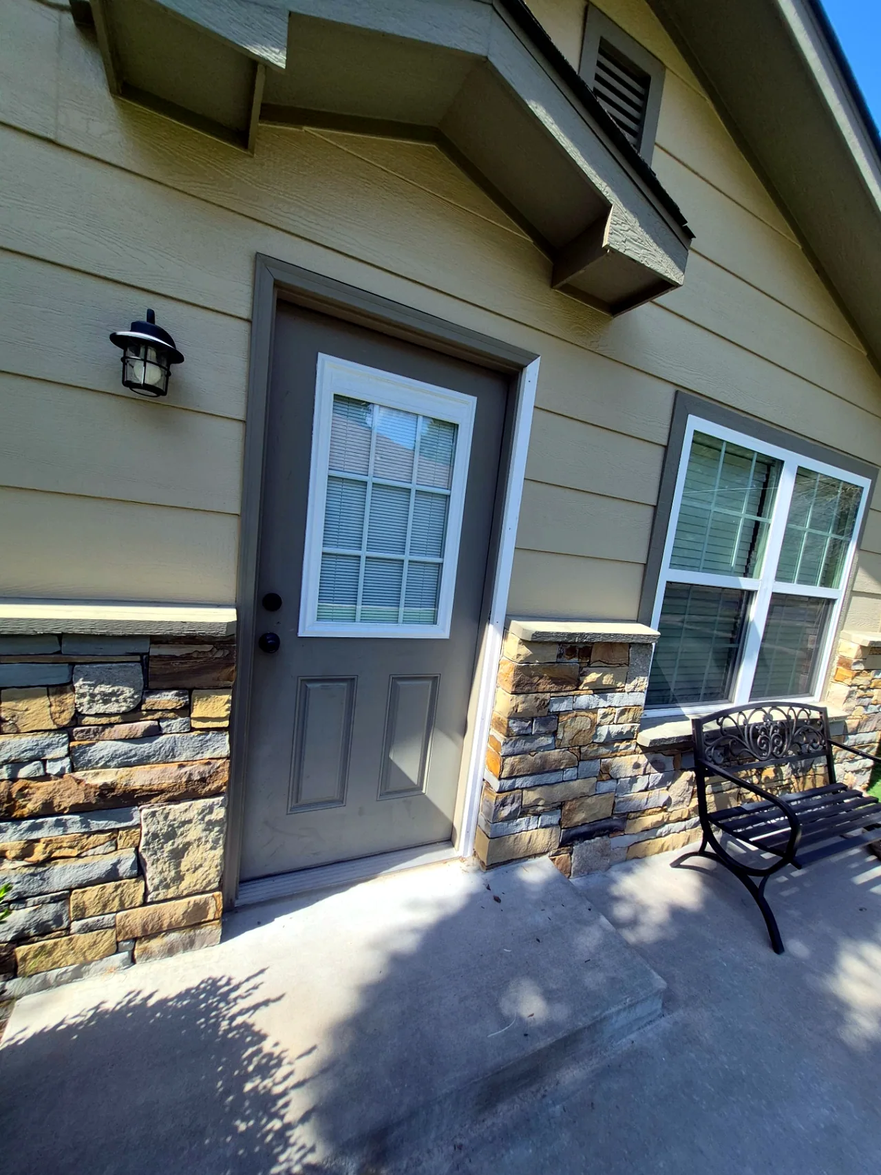 Entry Door Wall Repaired, Awaiting Paint — In Progress — Grand Lake, OK