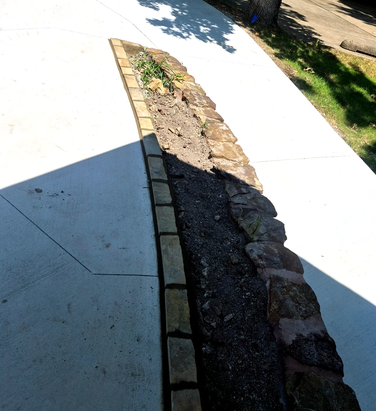 Stone Edging Along New Driveway — Grove, OK