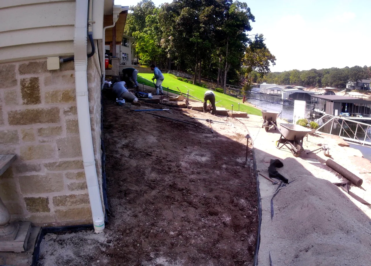 Lakeside Slope Graded for Turf — Before — Grand Lake, OK