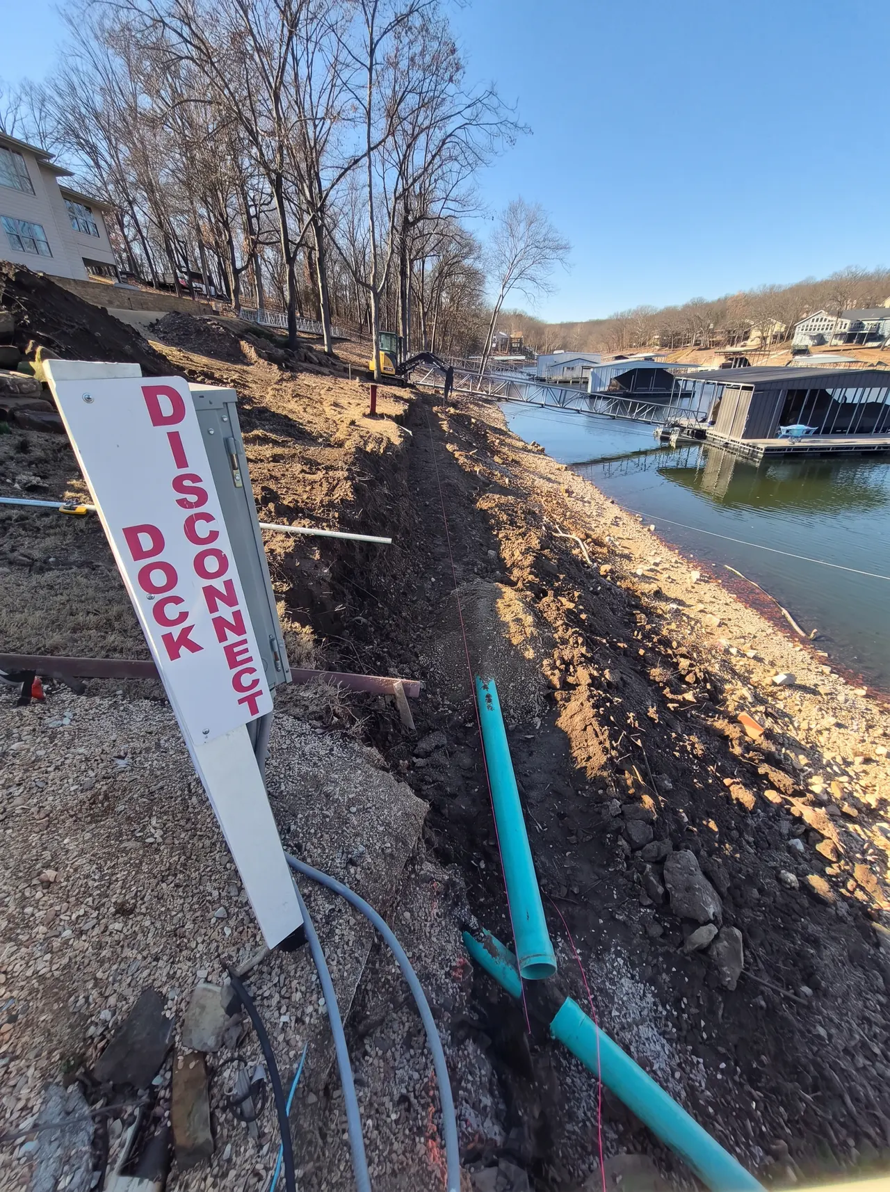 Utility Layout at Dock — In Progress — Grand Lake, OK