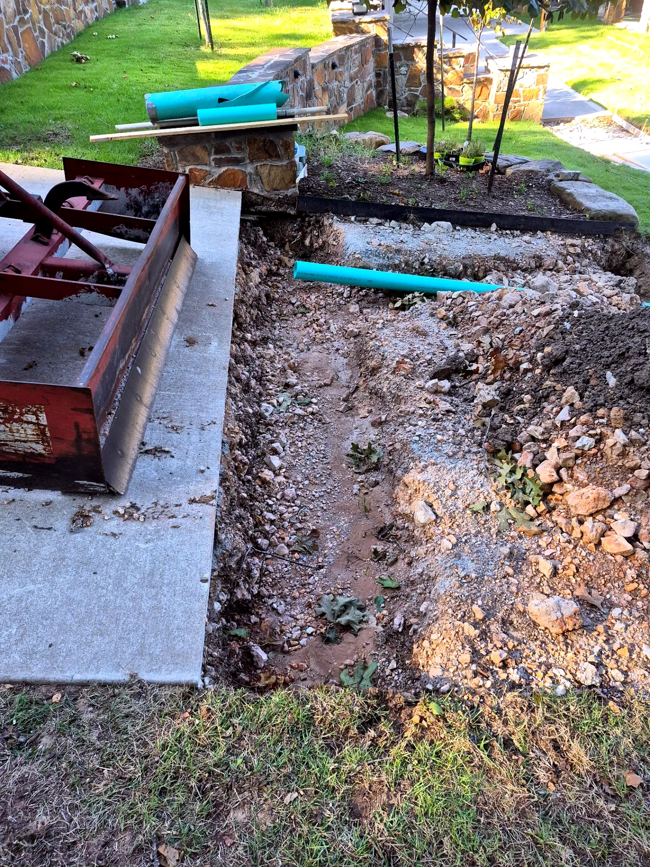 Drain Line Trenching Before Pour — Grove, OK
