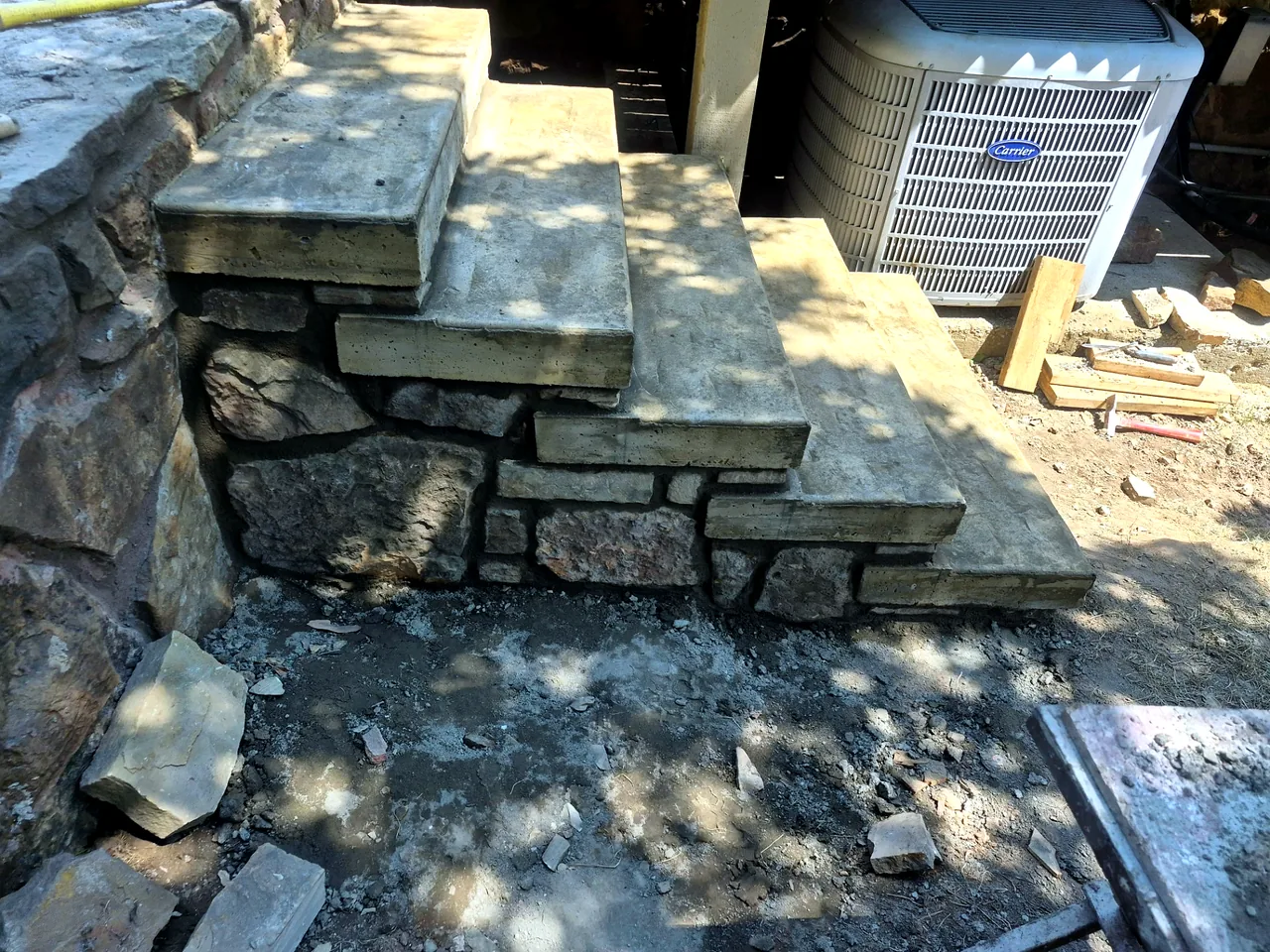 Stone & Concrete Stair Rebuild — Progress — Grove, OK