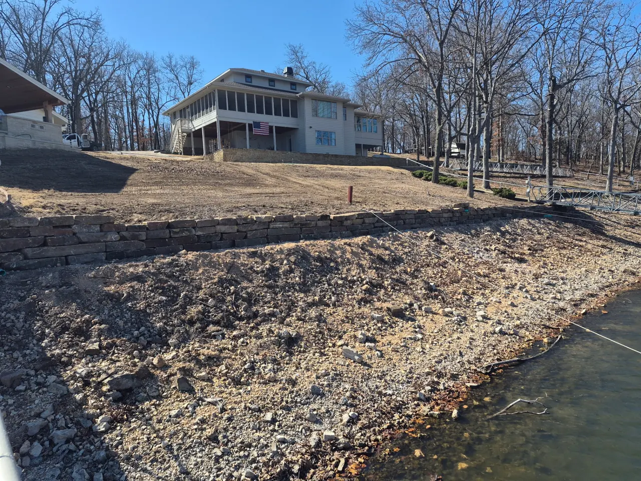 Regraded Slope Above Seawall — After — Grand Lake, OK