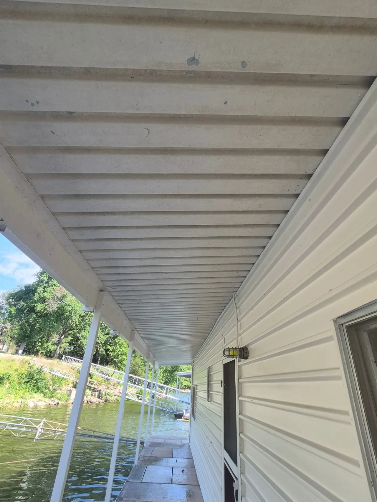 Boathouse Soffit Mildew — Before — Grand Lake, OK