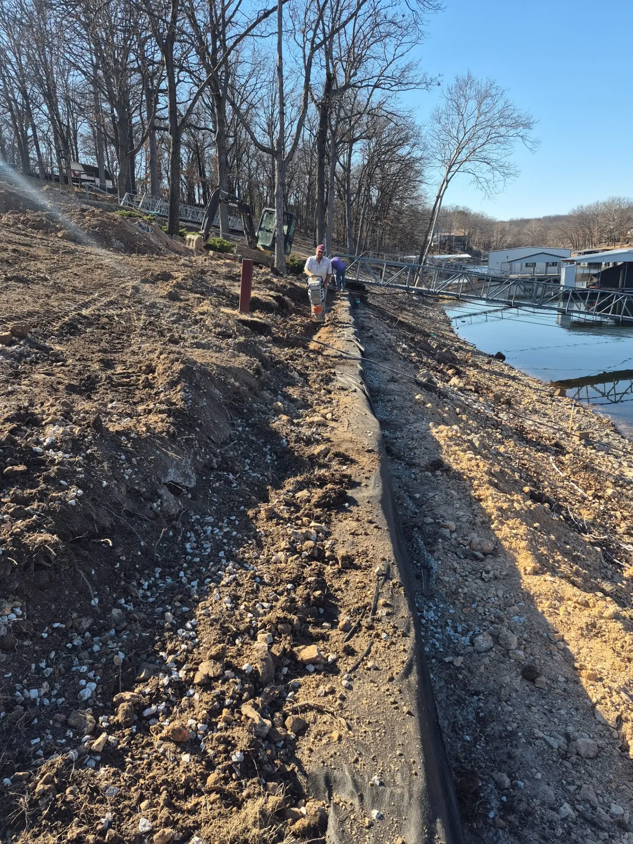 Compaction Along New Wall — Progress — Grand Lake, OK