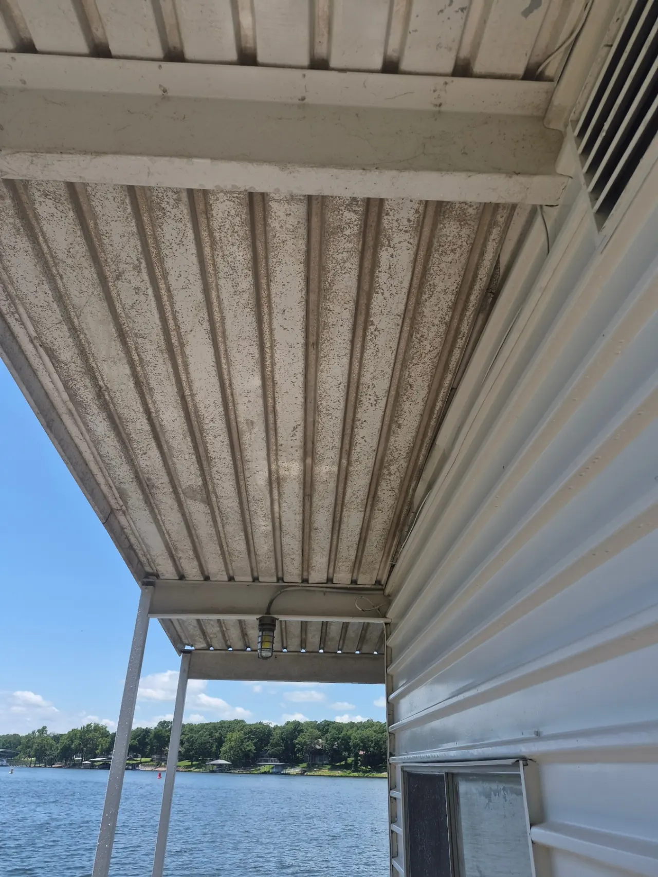 Metal Soffit Mildew — Before — Grand Lake, OK