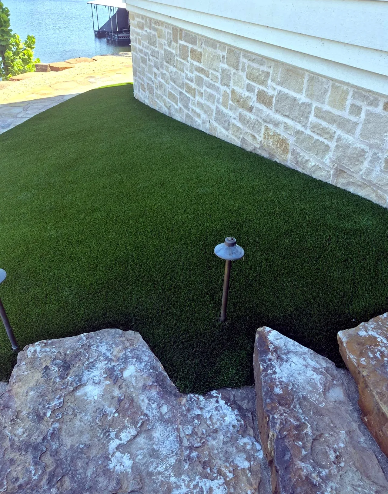 Clean Turf Lines at Stone Foundation — After — Grand Lake, OK