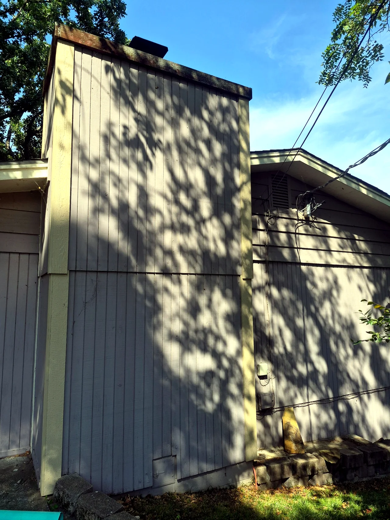 Weathered Chimney Chase — Before — Grand Lake, OK