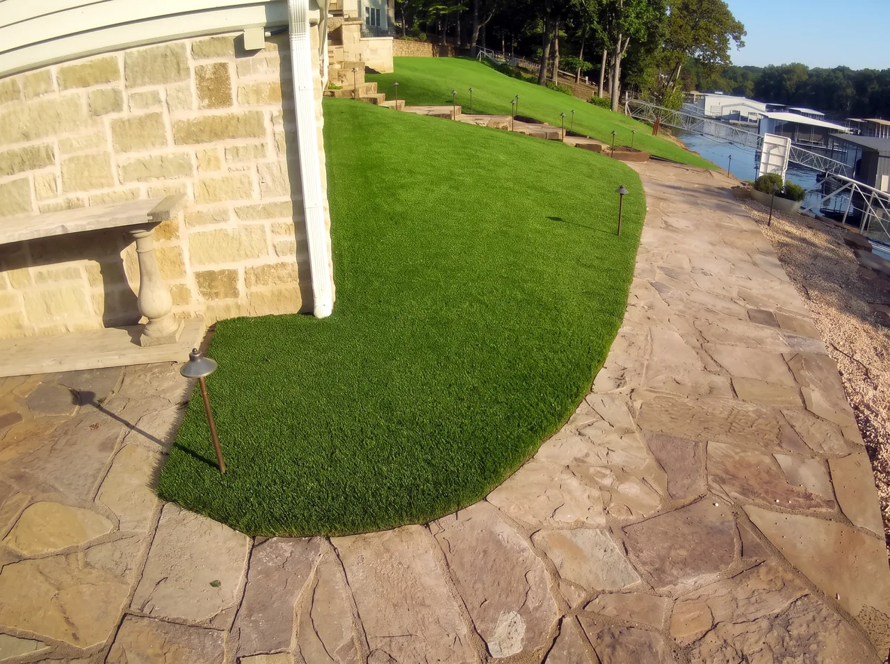 Finished Turf Along Lakeside Walk — After — Grand Lake, OK