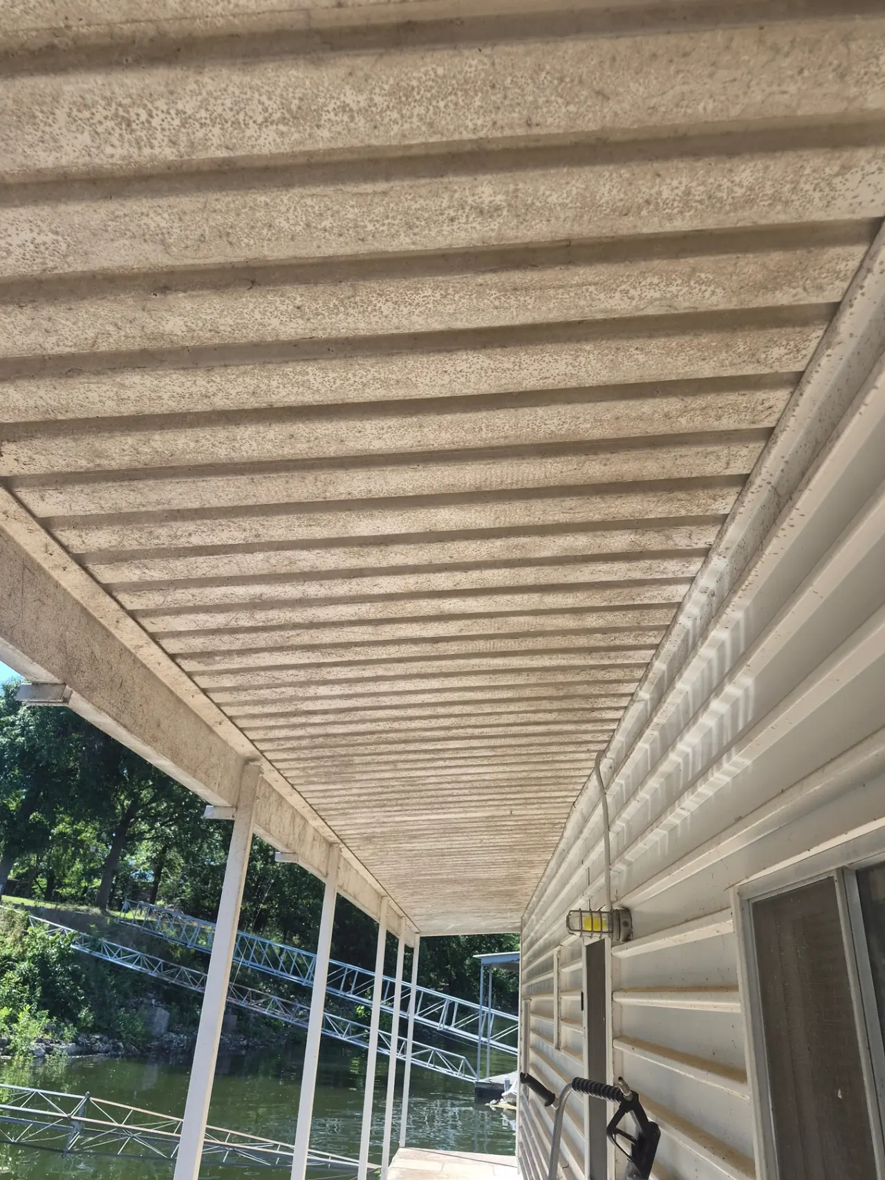 Boathouse Ceiling — Before — Grand Lake, OK