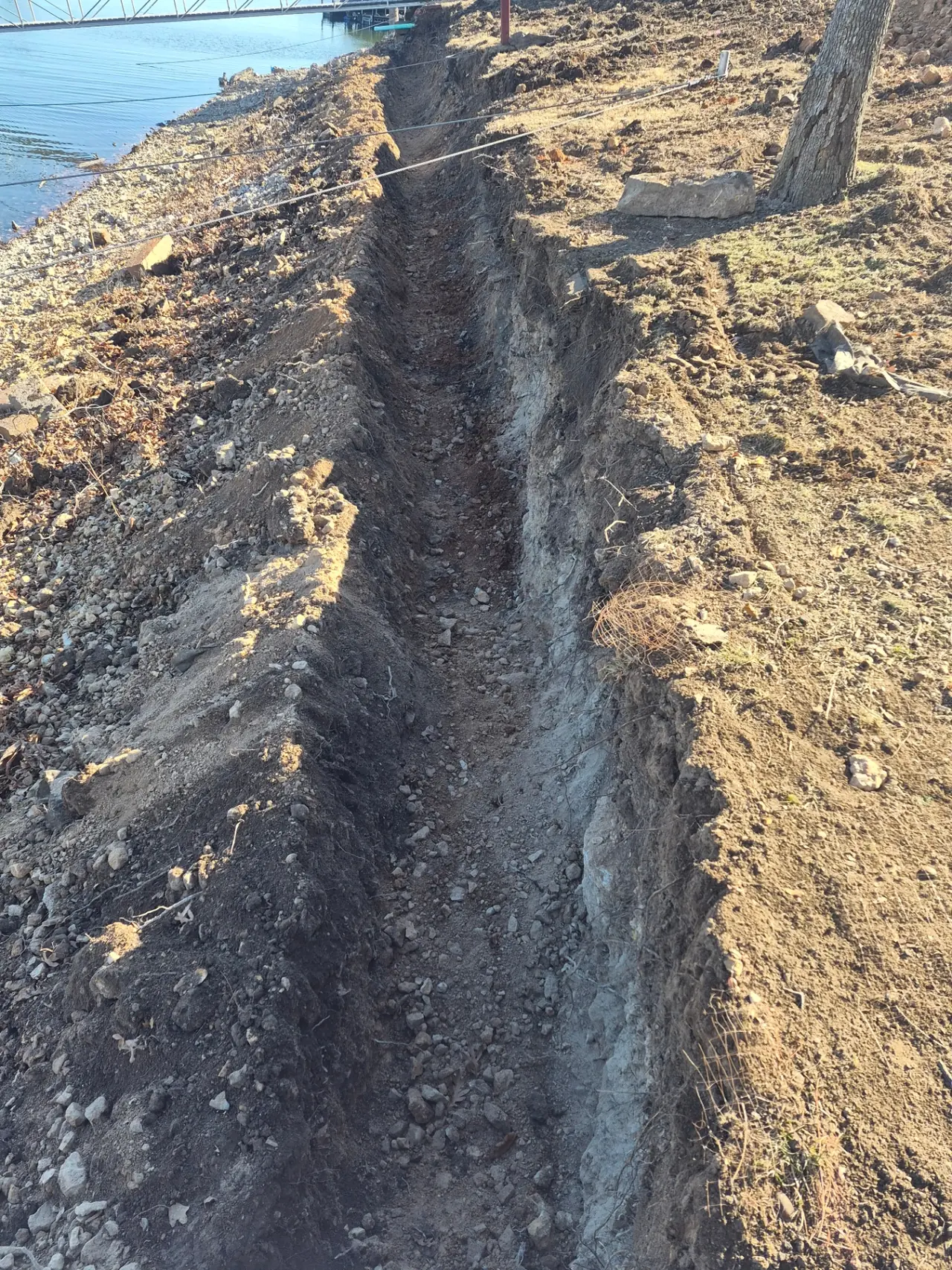 Deep Footing Excavation — In Progress — Grand Lake, OK