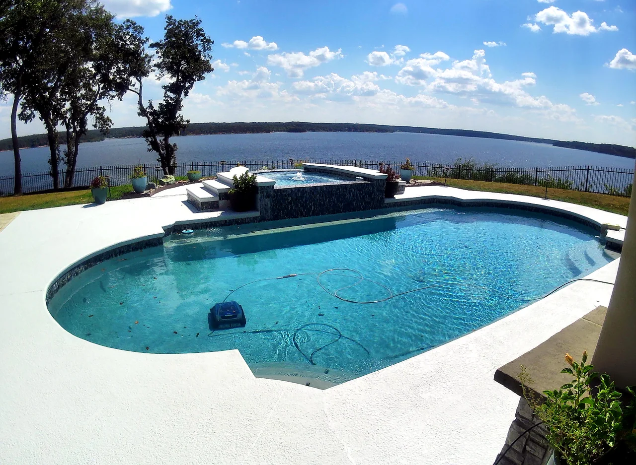 Lakefront Pool Deck Resurfaced — After — Grand Lake, OK
