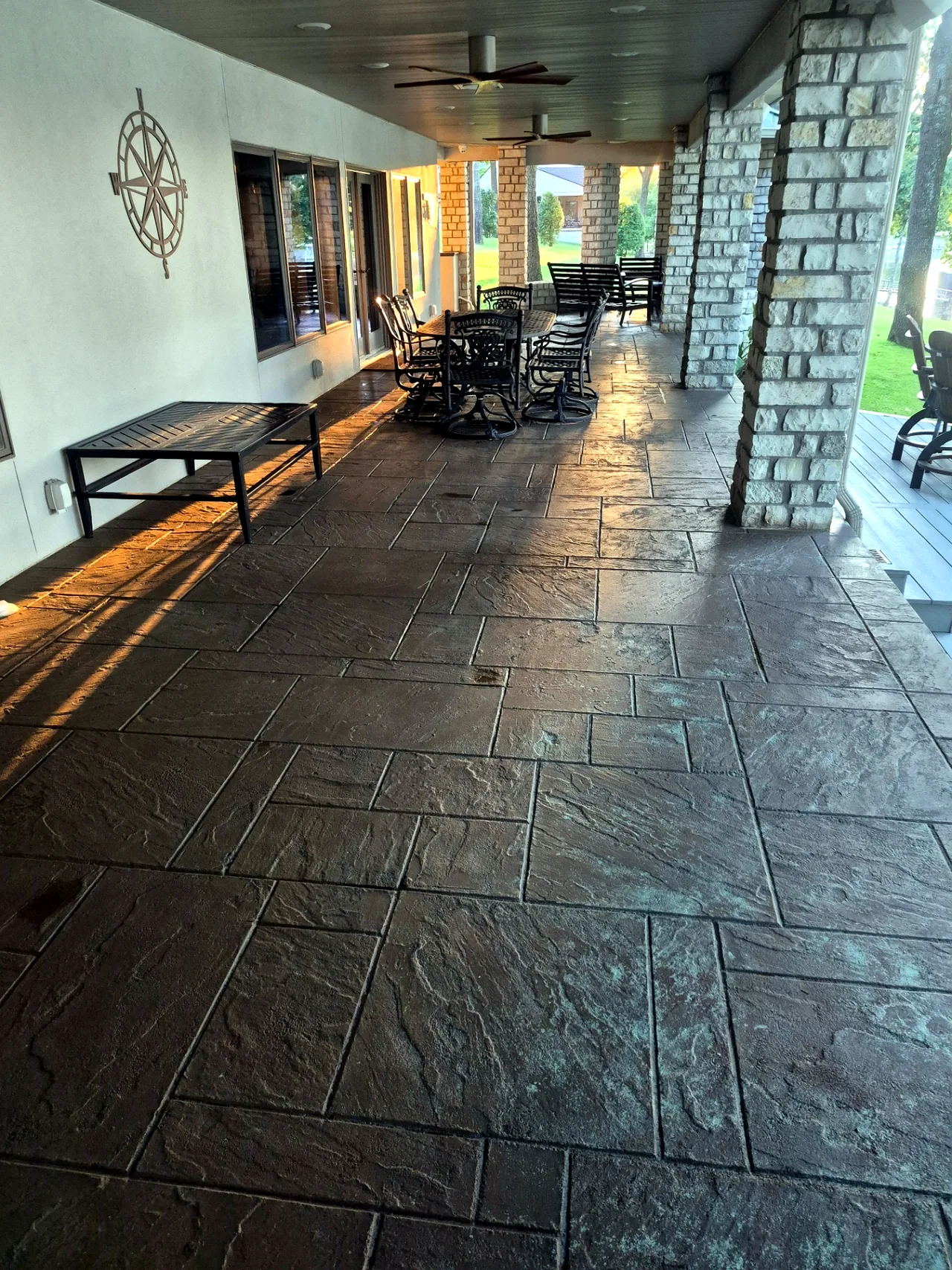Stamped Concrete Deck Washed — After — Grand Lake, OK