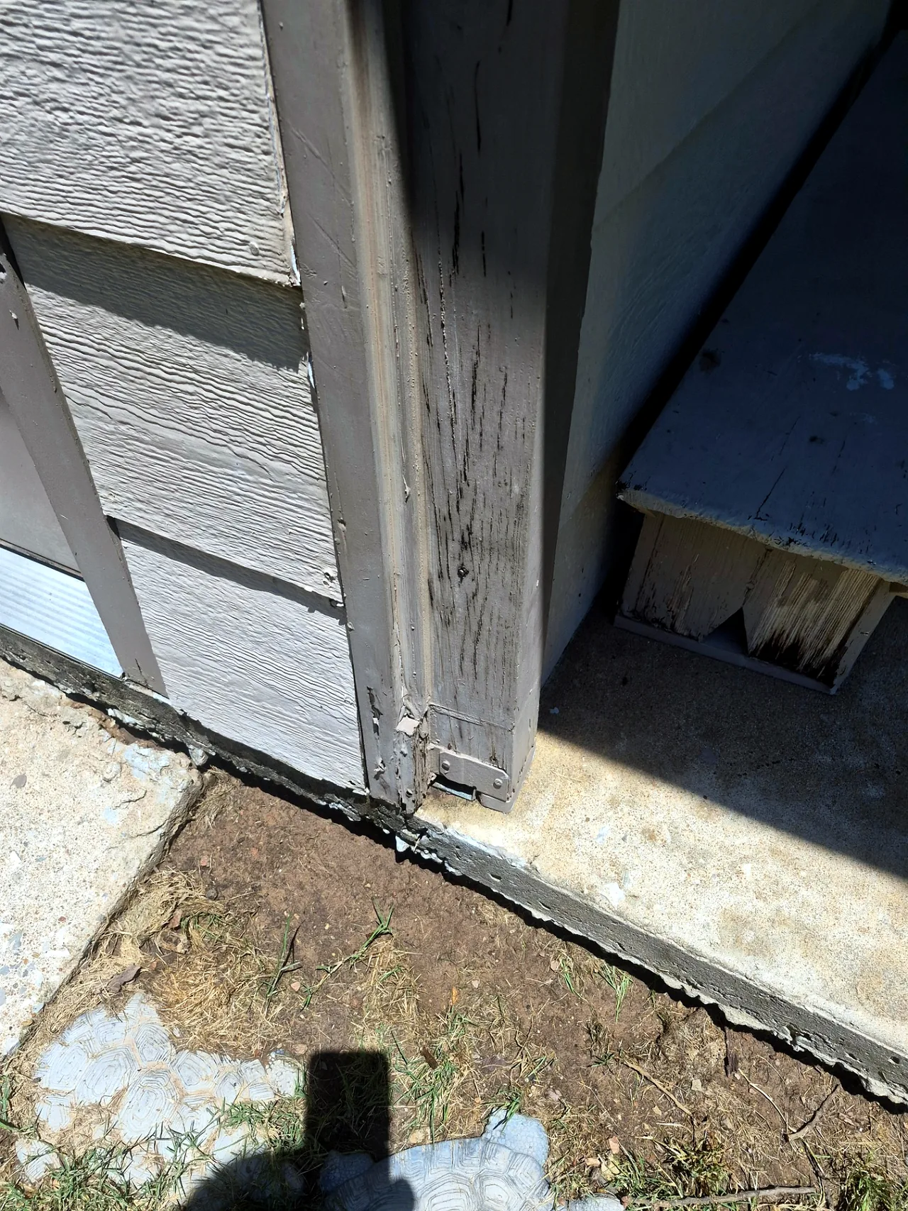 Rotted Corner Post & Door Trim — Before — Grand Lake, OK