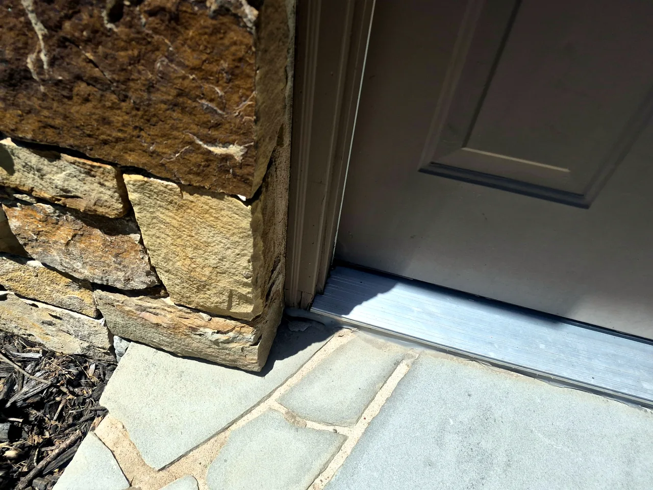 Stone Entryway & Threshold — Before — Grand Lake, OK
