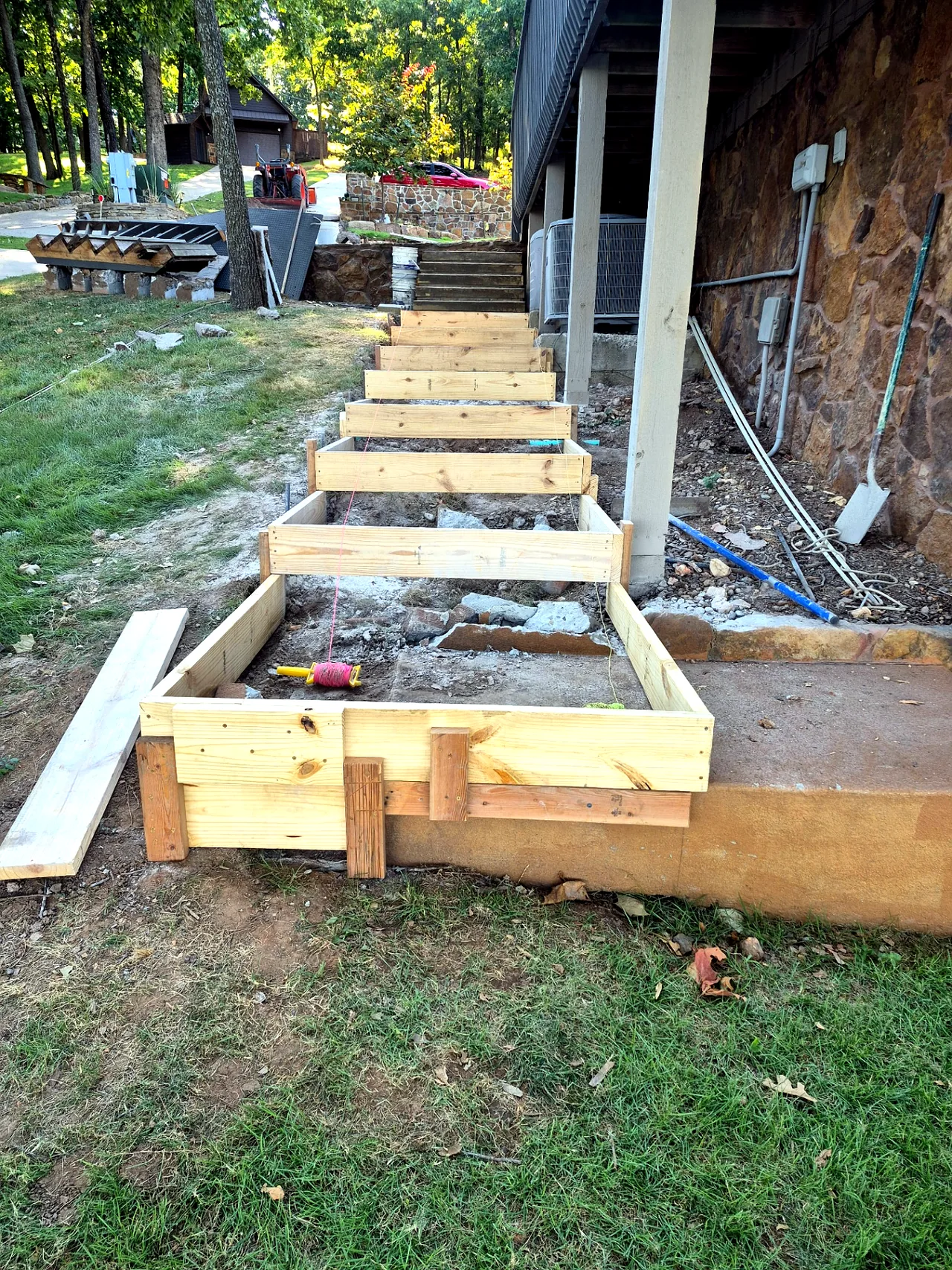 Stepped Walkway Forming — Progress — Monkey Island, OK