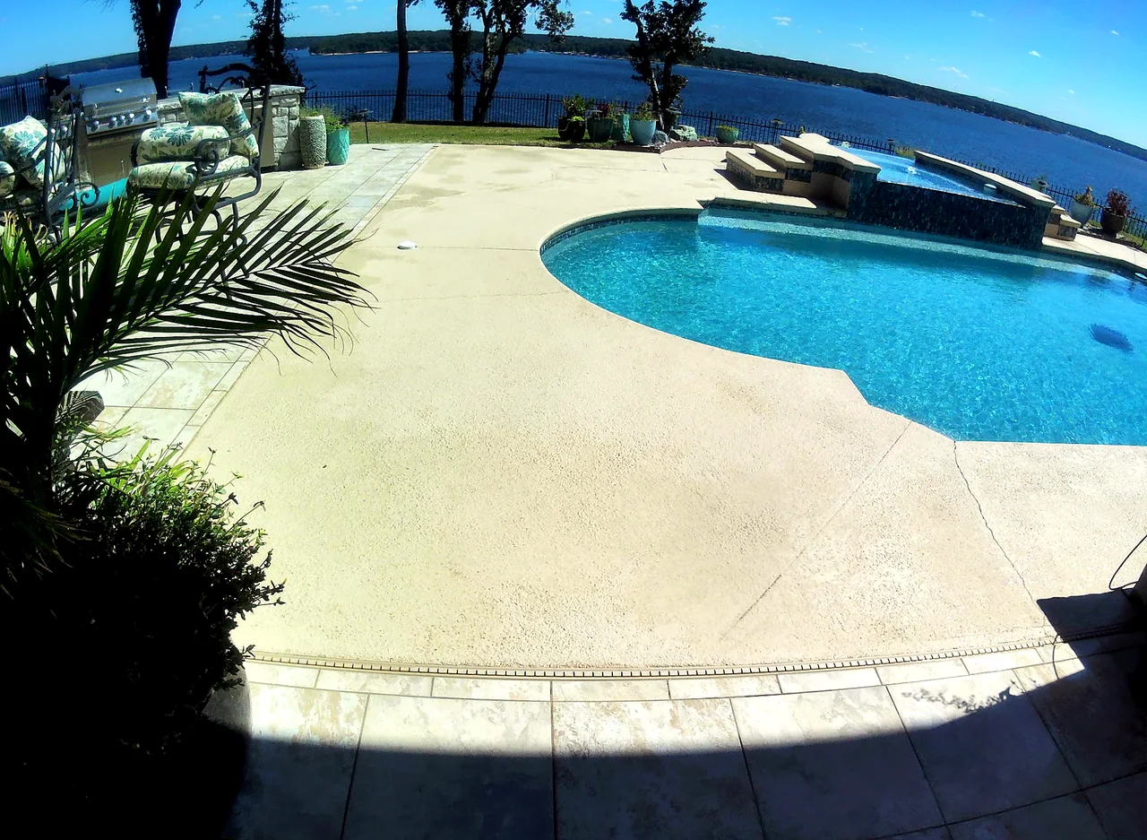 Weathered Pool Deck Before Restoration — Before — Grand Lake, OK