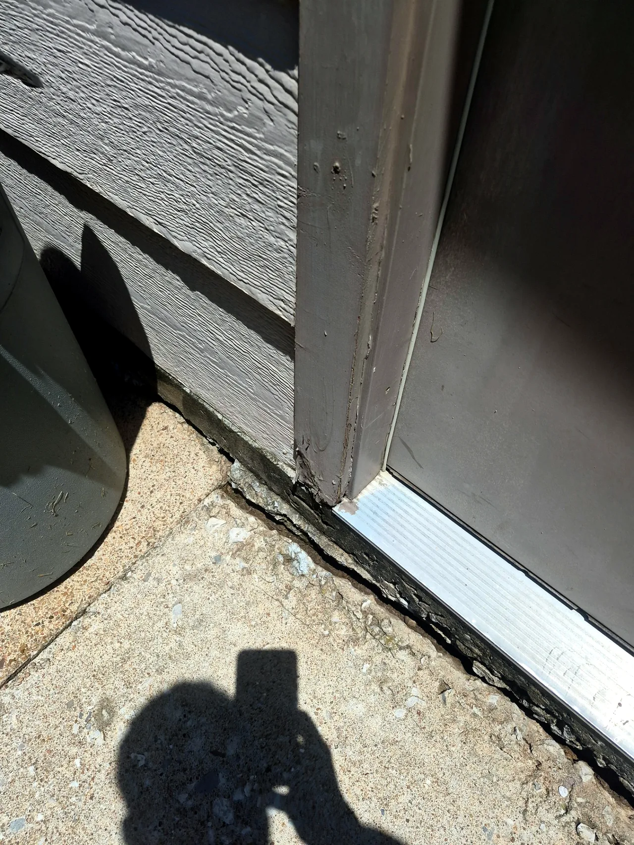 Cracked Caulk at Door Threshold — Before — Grand Lake, OK